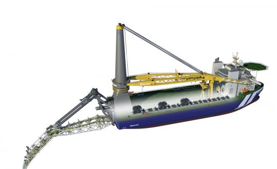5000mt Kraan- en S-lay Schip