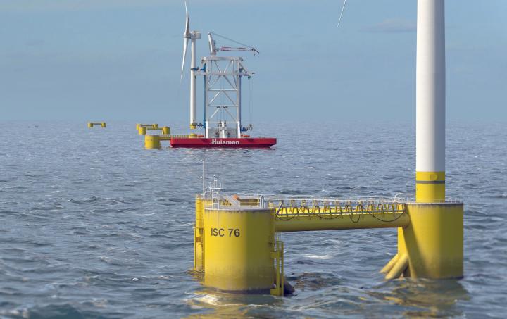 WTS installing second floating wind turbine