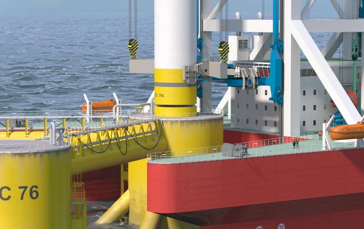 WTS installing floating wind turbine